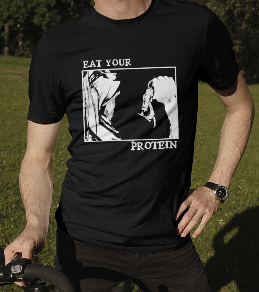 Eat Your Protein Beast Devouring Prey Fierce Motivation T-Shirt