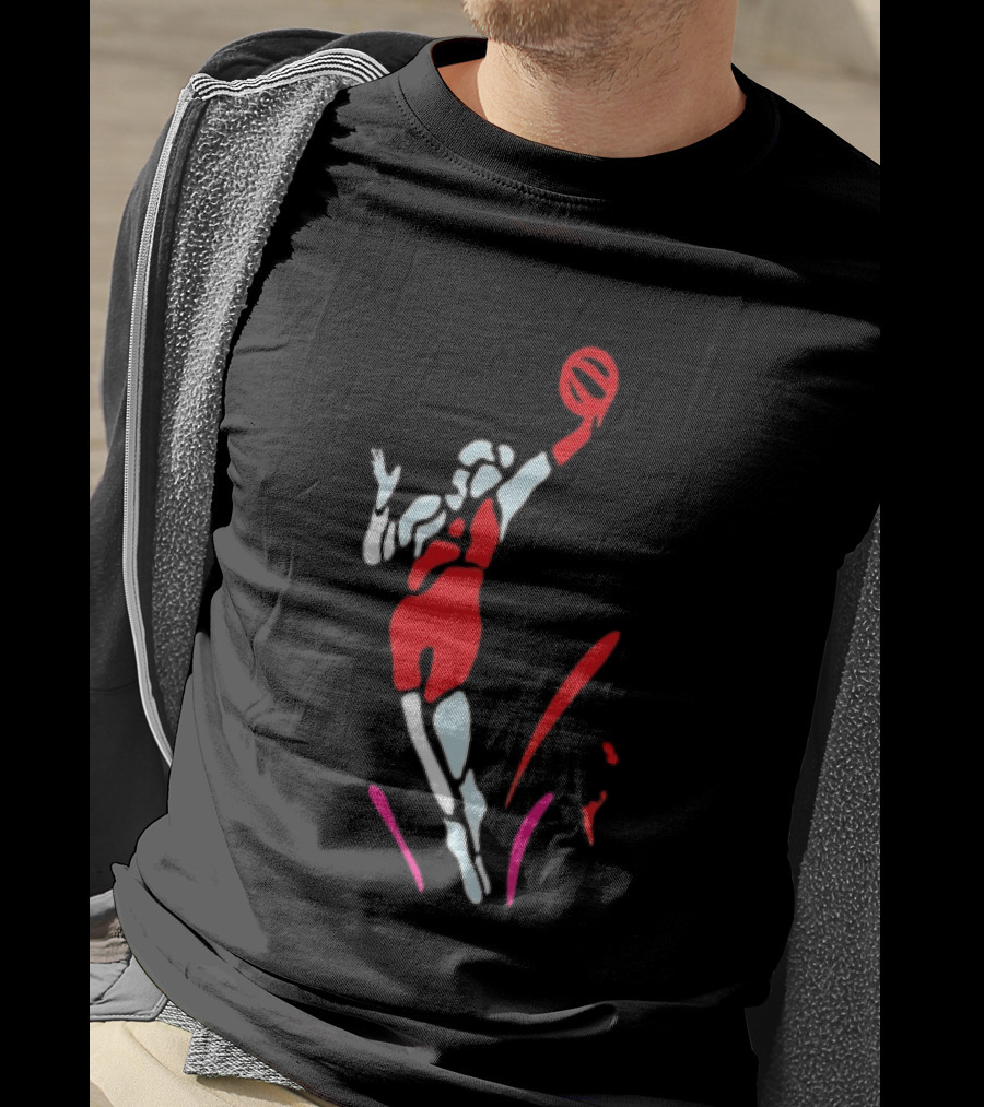 Portland Fire Basketball Player Athlete Jumping Action Pose T-Shirt