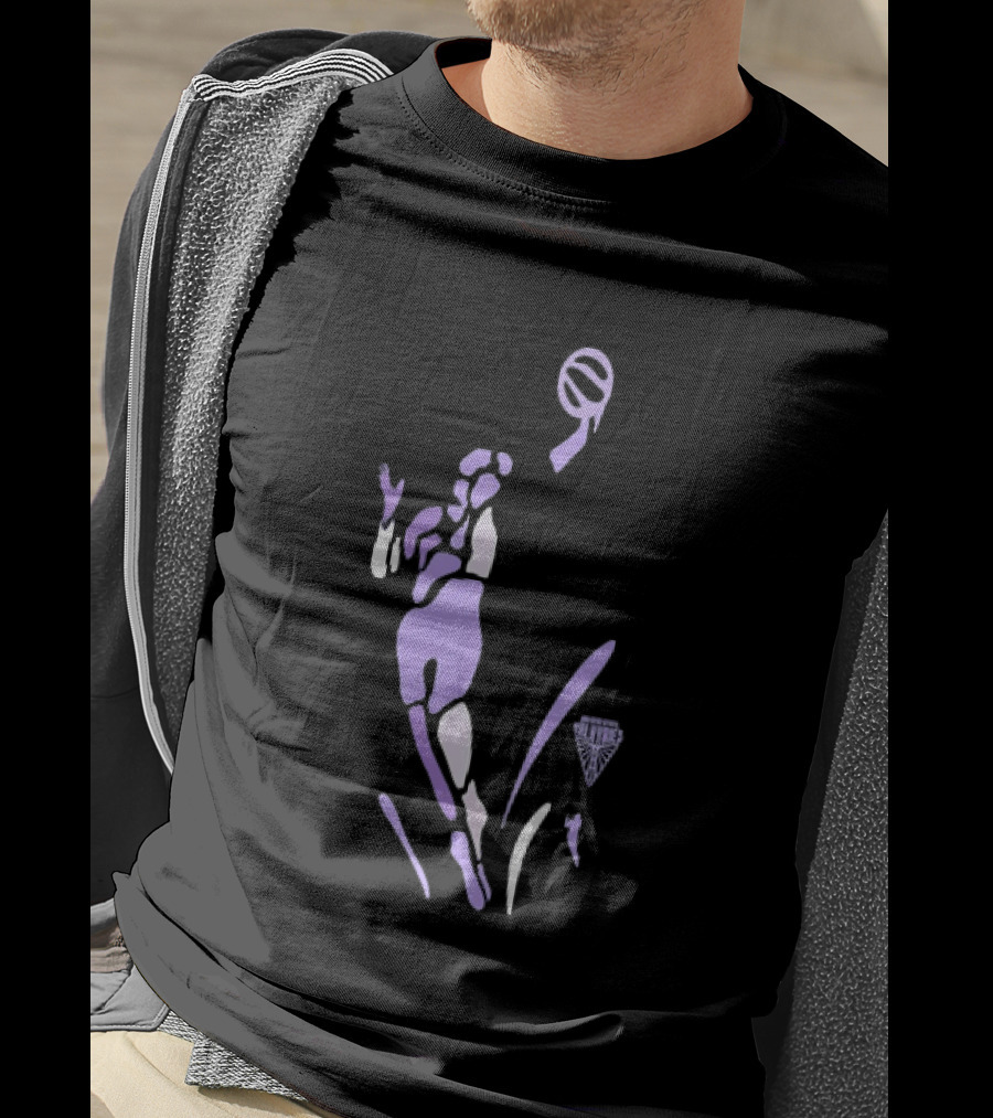 Golden State Valkyries Basketball Player Silhouette Purple Pose T-Shirt