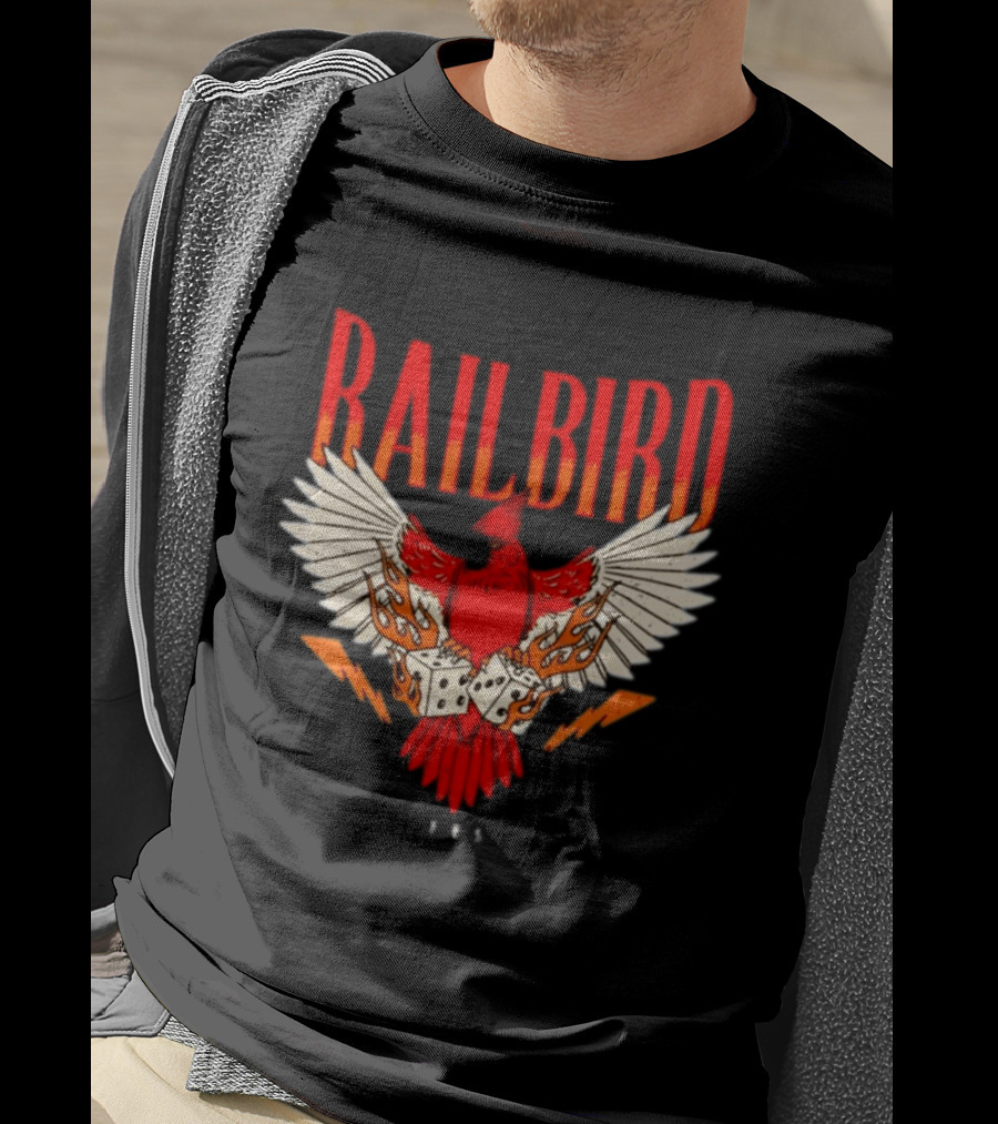Railbird Festival 063 Red Winged Dice Bird With Flames T-Shirt