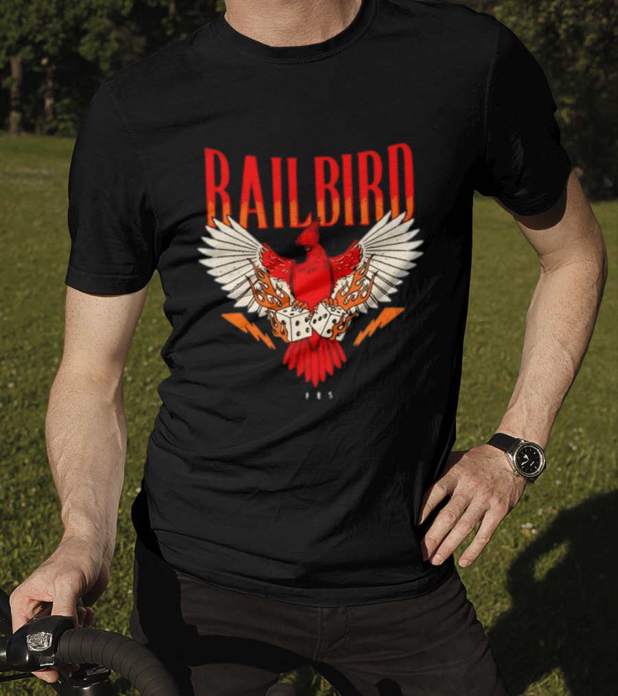 Railbird Festival 063 Red Winged Dice Bird With Flames T-Shirt