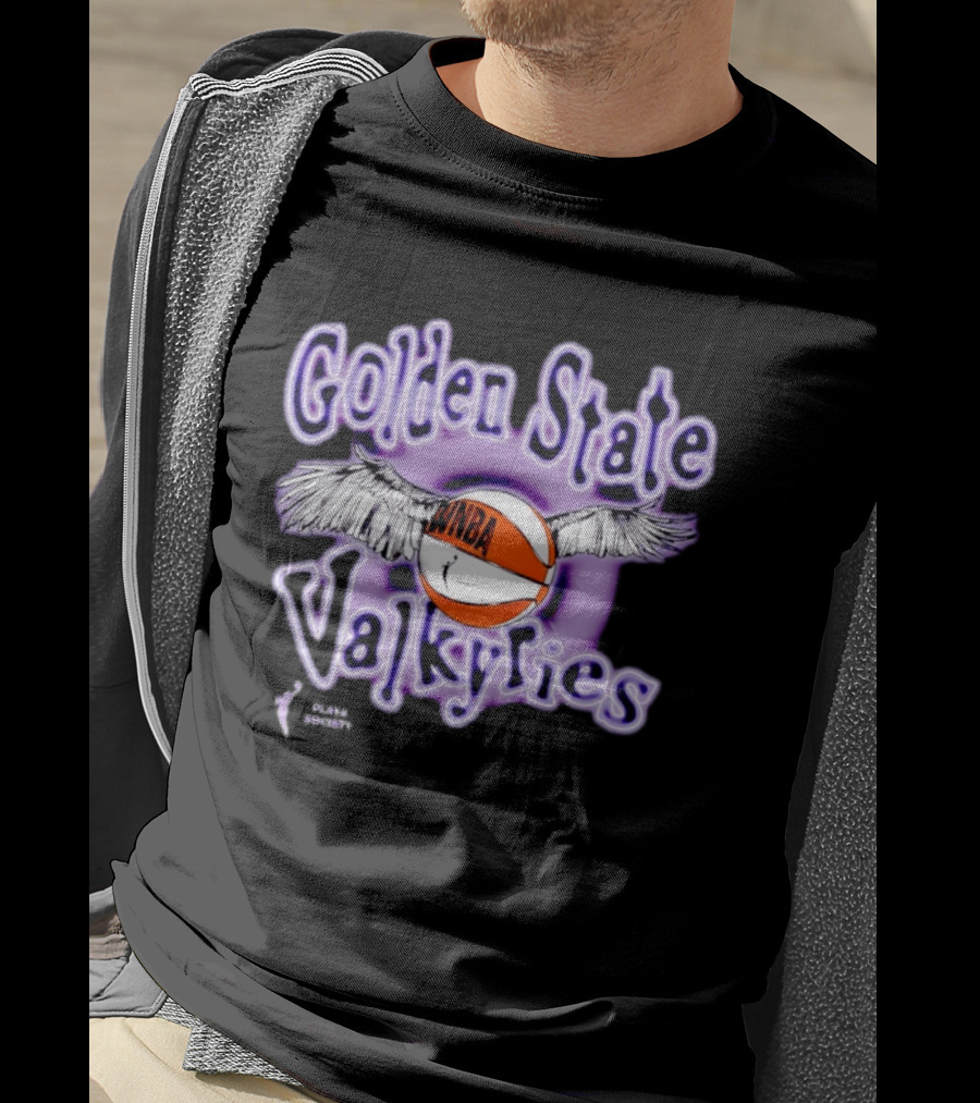 Golden State Valkyries WNBA Playa Society Winged Basketball T-Shirt
