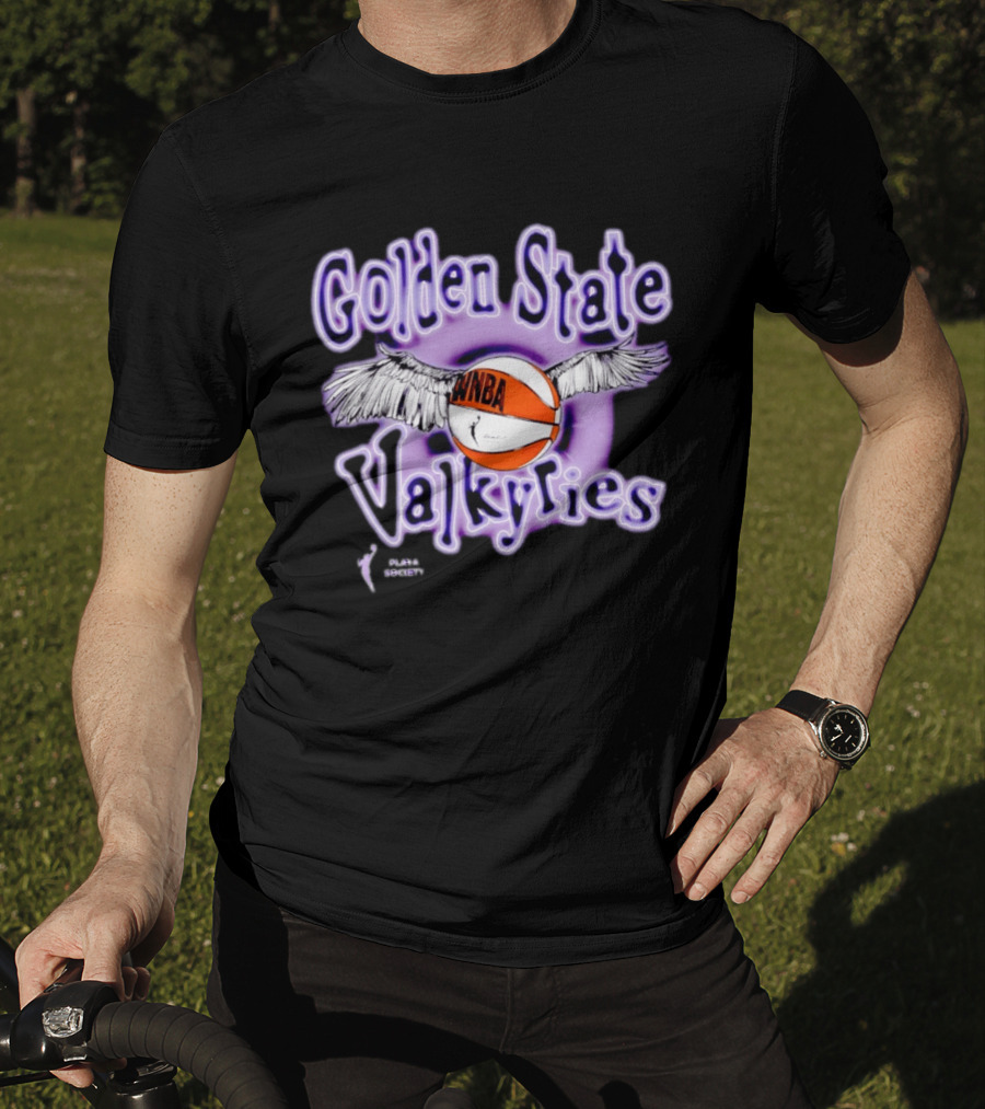 Golden State Valkyries WNBA Playa Society Winged Basketball T-Shirt
