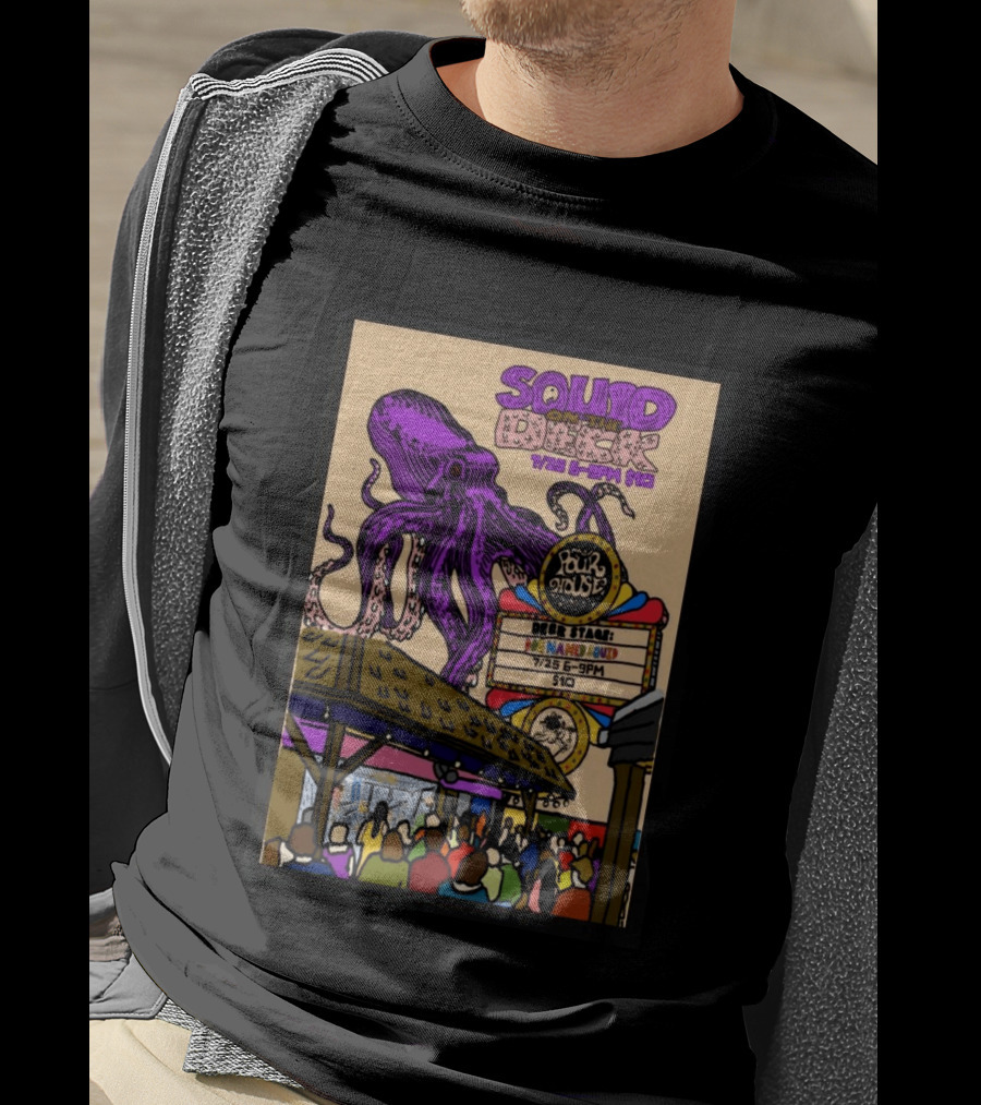 Squid On The Deck Charleston Pour House July 25 6PM Live Event T-Shirt