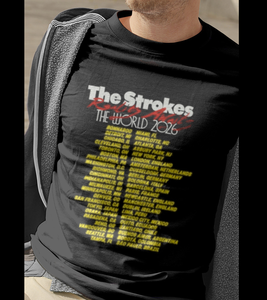 The Strokes Reality Awaits The World Tour 2024 Cities List T-Shirt