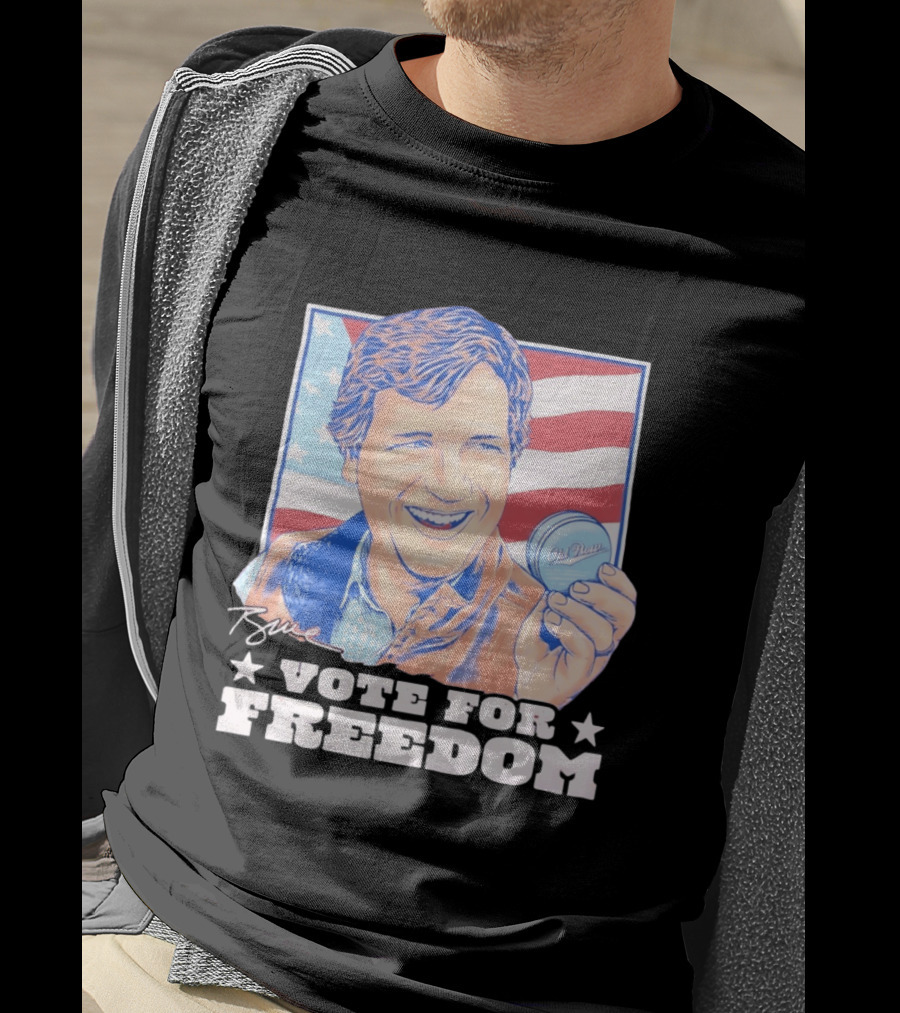 Tucker Carlson Old Row Vote For Freedom America Flag T-Shirt