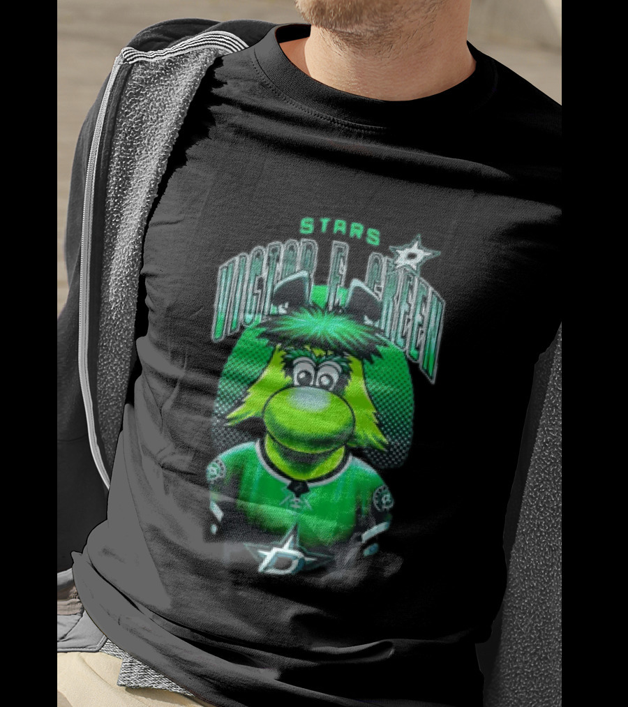 Dallas Stars Victor E Green Mascot NHL Fan Gear T-Shirt