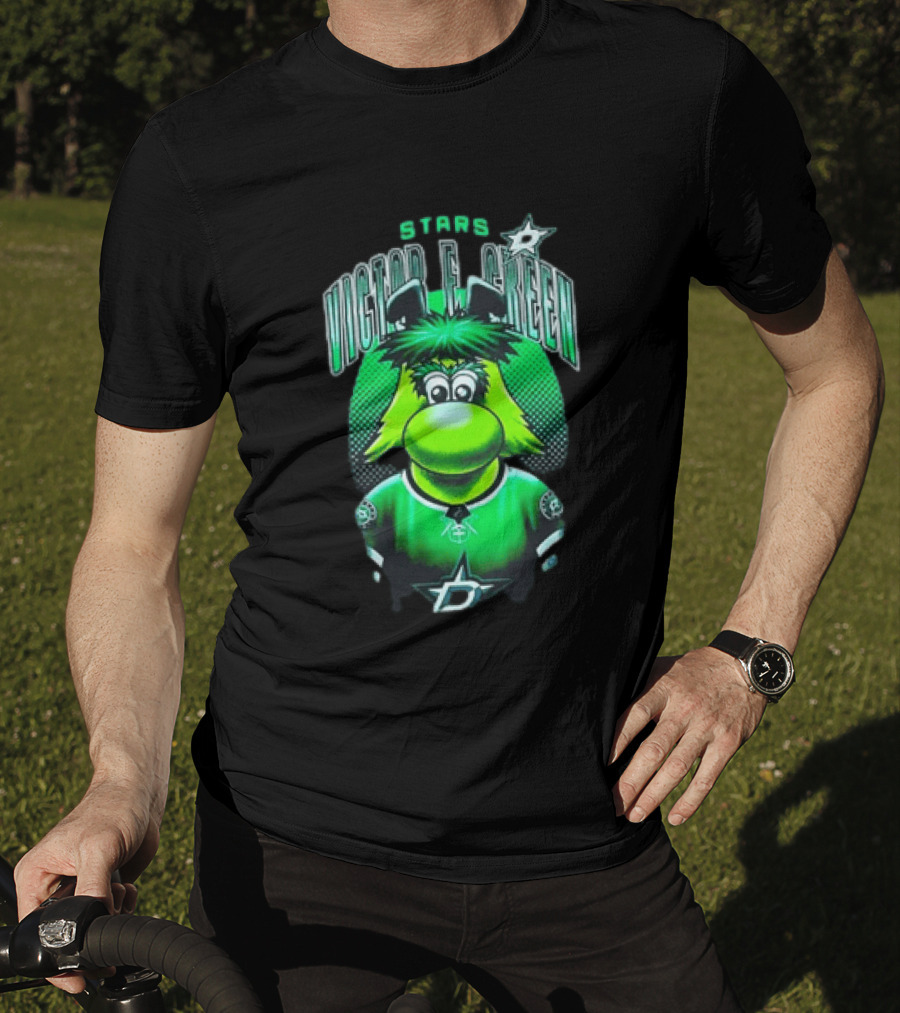 Dallas Stars Victor E Green Mascot NHL Fan Gear T-Shirt