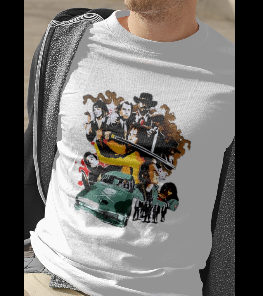Alex Ember Pulp Fiction Quentin Tarantino Movie Characters Samurai Sword Car T-Shirt