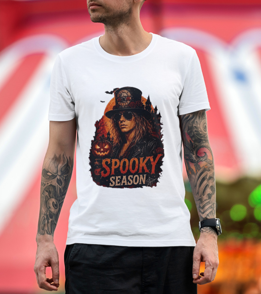Spooky Season Buns N' Roses Halloween Pumpkin Slash T-Shirt