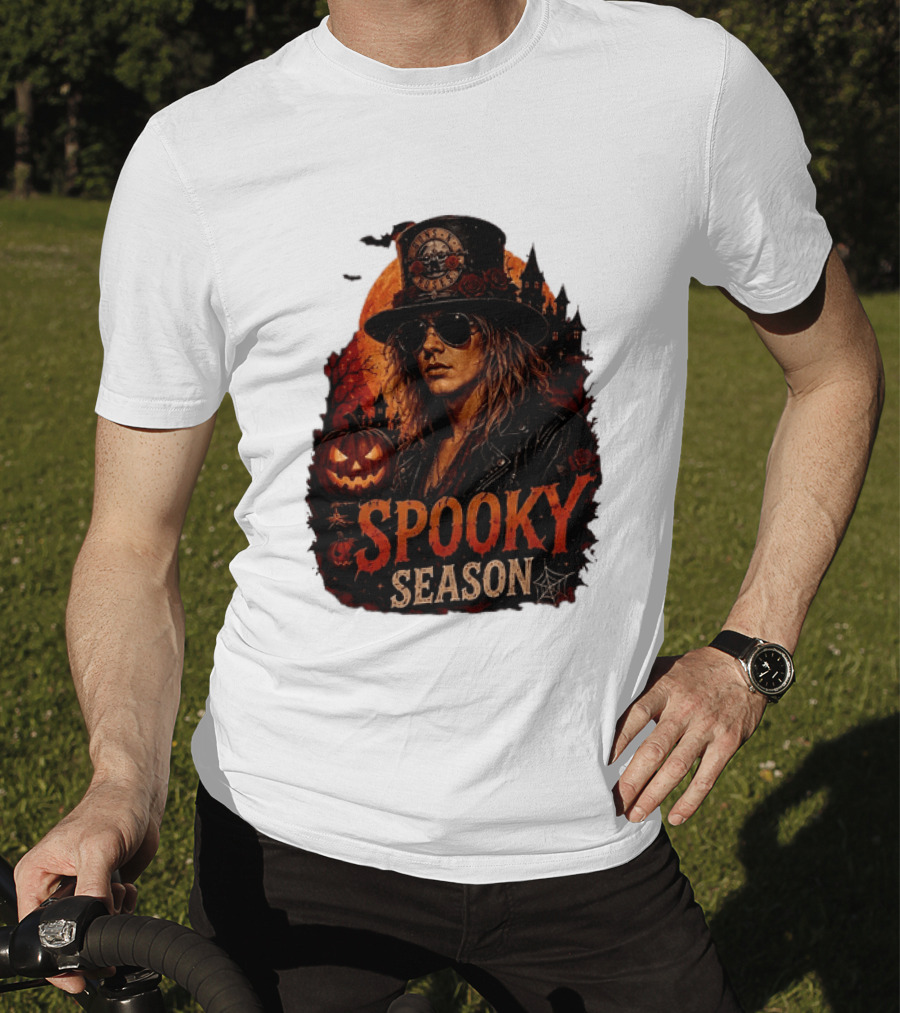 Spooky Season Buns N' Roses Halloween Pumpkin Slash T-Shirt