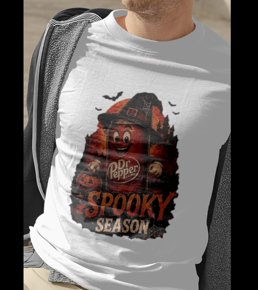 Dr Pepper Halloween Witch Can Spooky Season With Jack O' Lantern And Bats T-Shirt