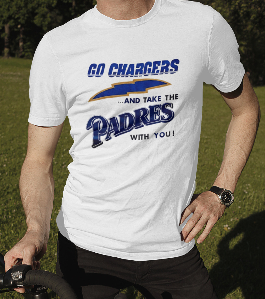 Go Chargers And Take The Padres With You Lightning Bolt T-Shirt
