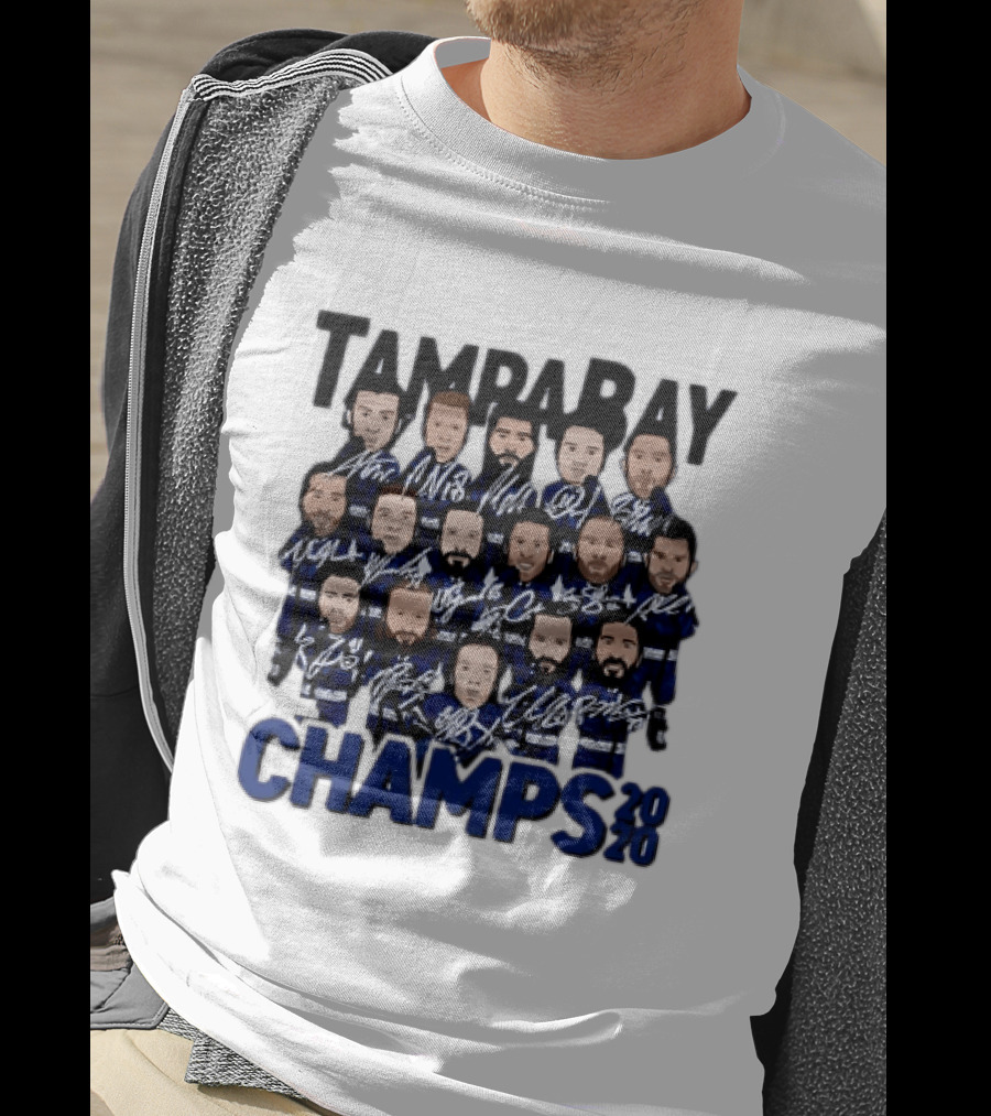 Tampa Bay Champs 2020 Hockey Team Players Signatures T-Shirt