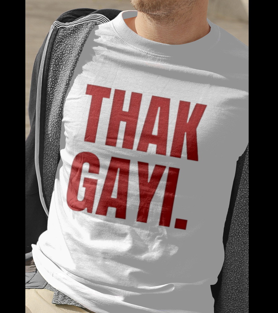 Thak Gayi Hindi Tired Exhausted Text Bold Red T-Shirt