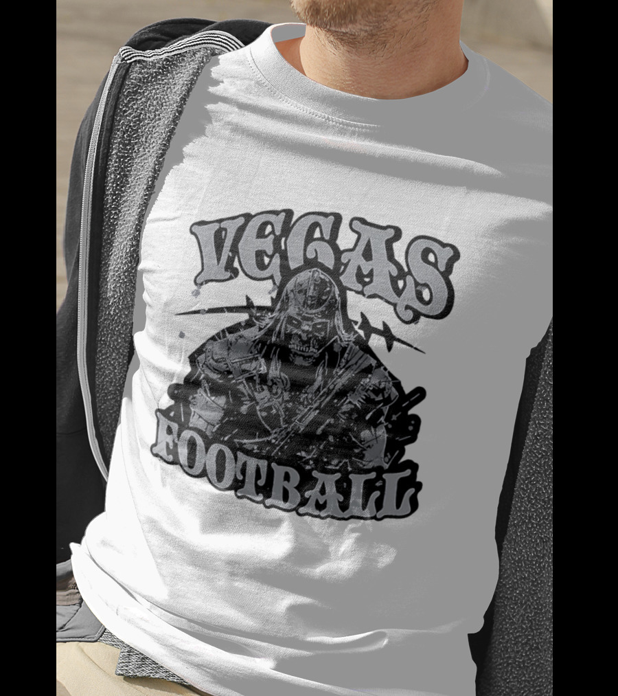 Vegas Football Undead Warrior Grayscale T-Shirt