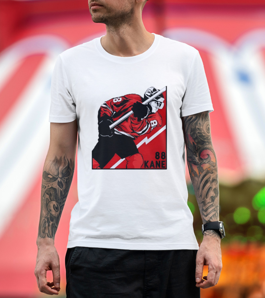 Patrick Kane 88 Chicago Blackhawks Ice Hockey Player Action T-Shirt