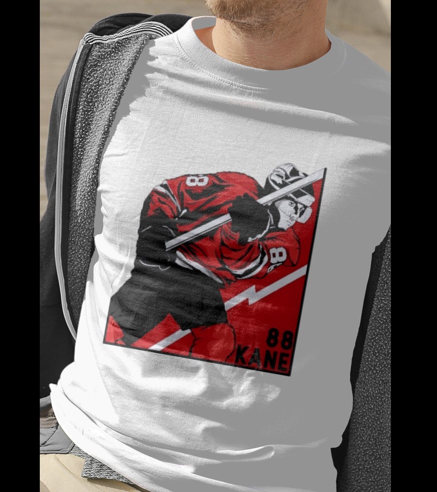 Patrick Kane 88 Chicago Blackhawks Ice Hockey Player Action T-Shirt