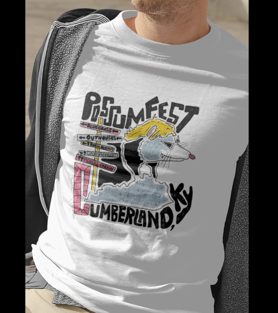 Possumfest Cumberland KY Bluegrass Festival Picken Parkin Fun Map T-Shirt