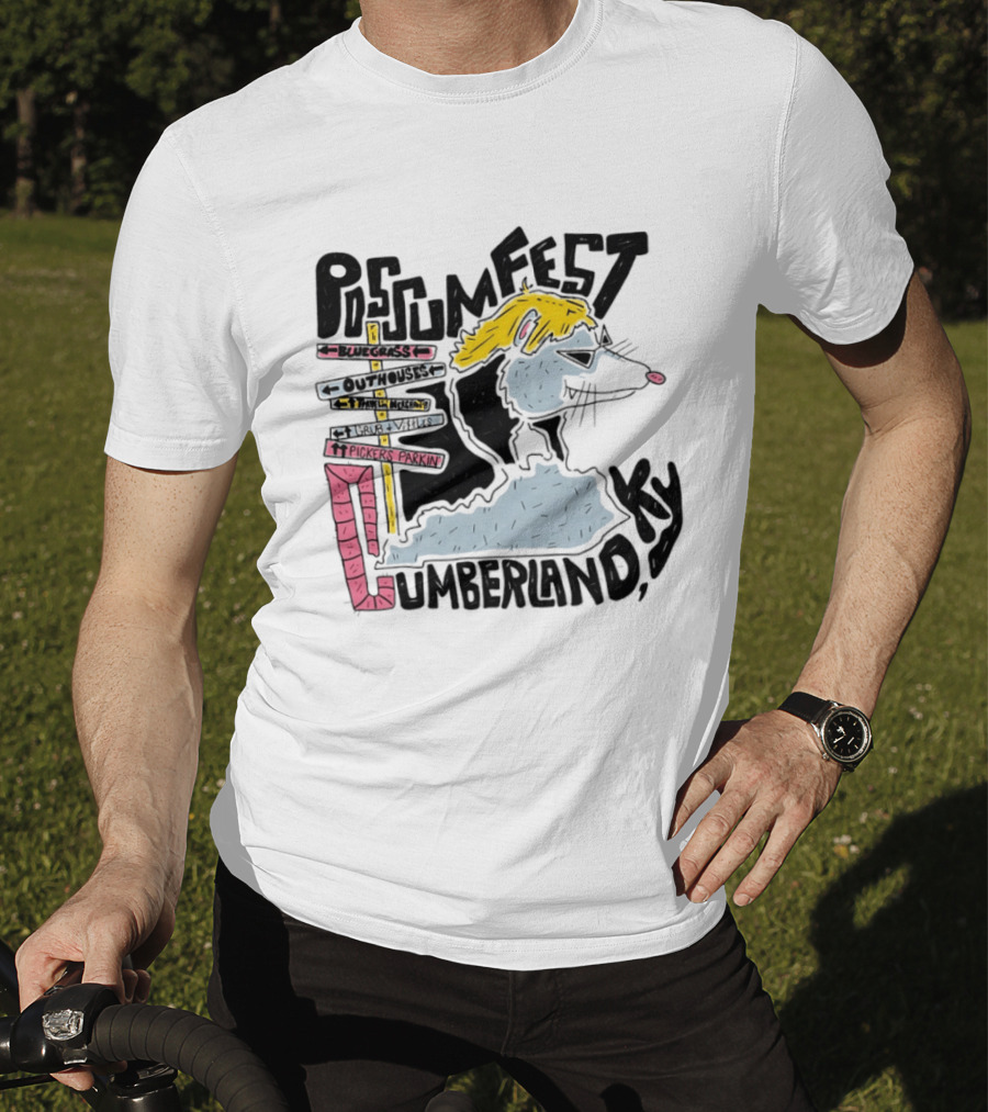Possumfest Cumberland KY Bluegrass Festival Picken Parkin Fun Map T-Shirt