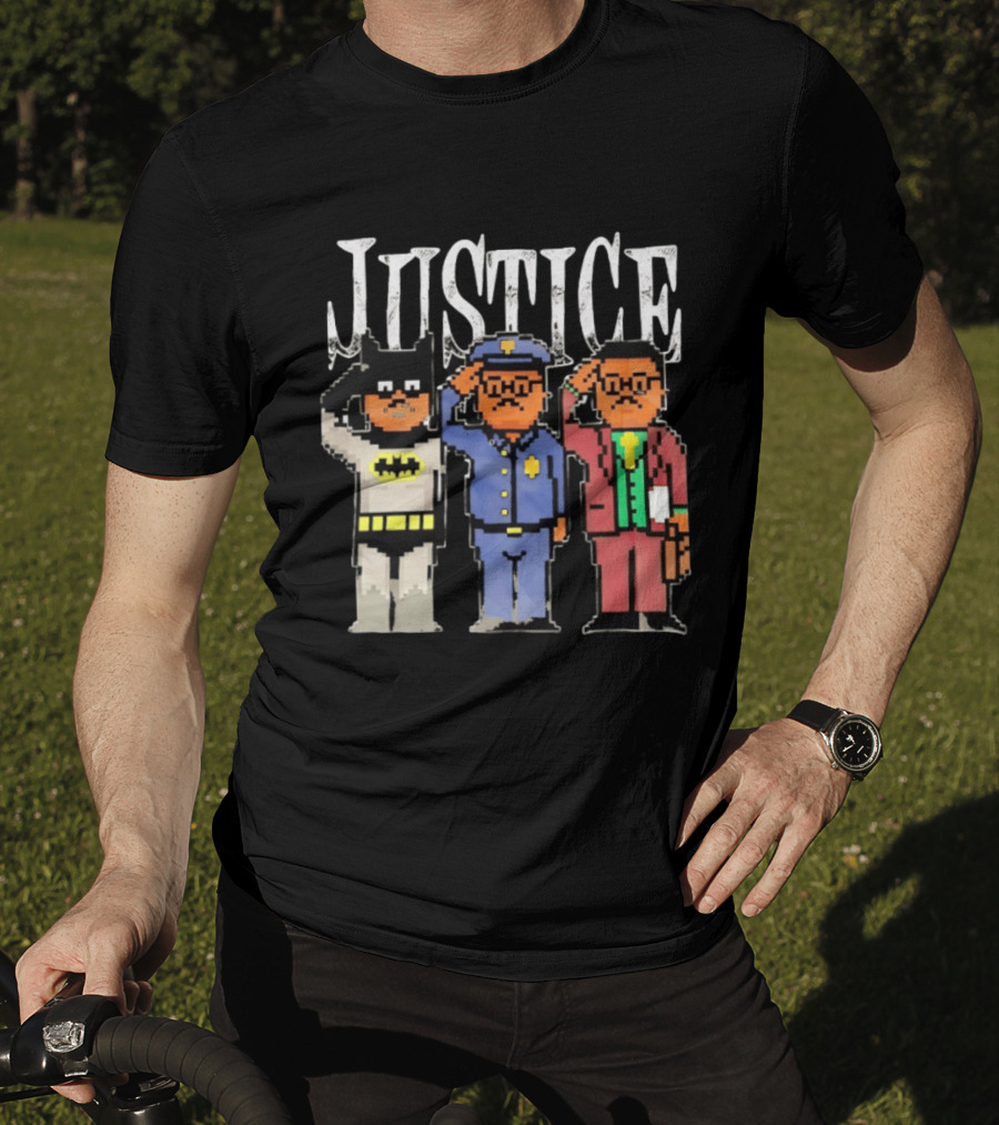 Justice Batman Police Officer Joker Pixel T-Shirt