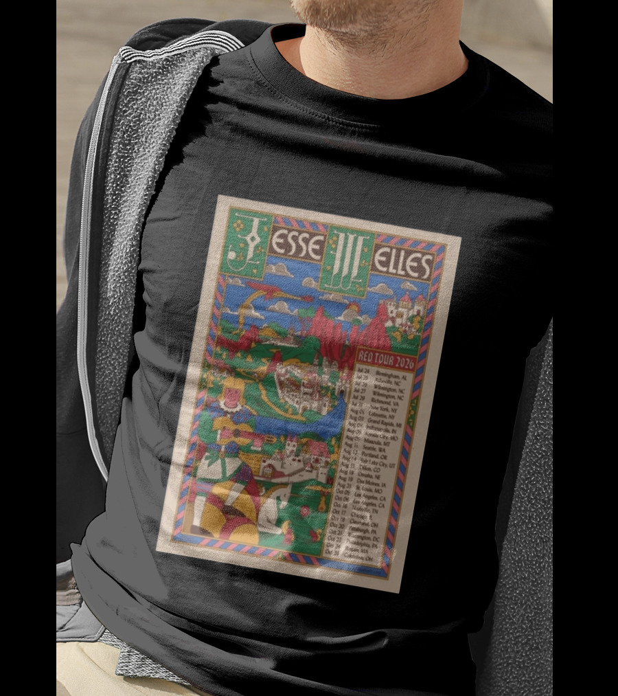 Jesse Welles Red Tour 2026 Cities And Dates T-Shirt