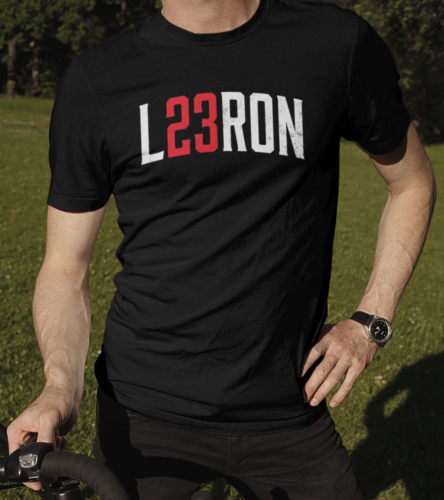 L23Ron Distressed LeBron James NBA Basketball T-Shirt