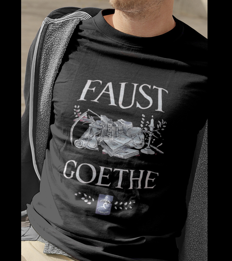 Faust Goethe Modern Library Candles Books Hourglass Art Literature T-Shirt