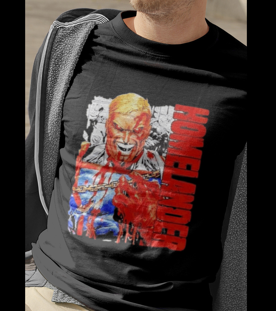 Homelander The Boys Superhero Cartoon Blood Splattered Image T-Shirt