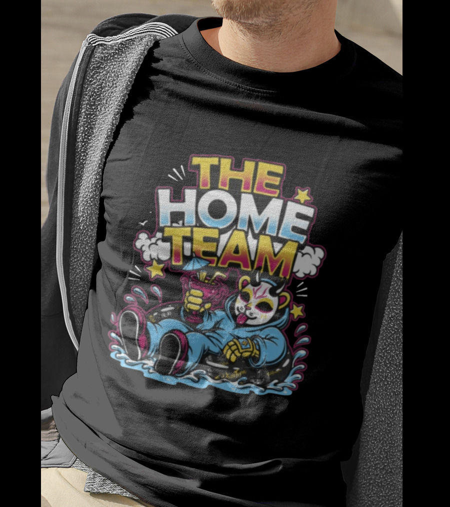 The Home Team Pool Party Eris Floating Demon With Drink T-Shirt
