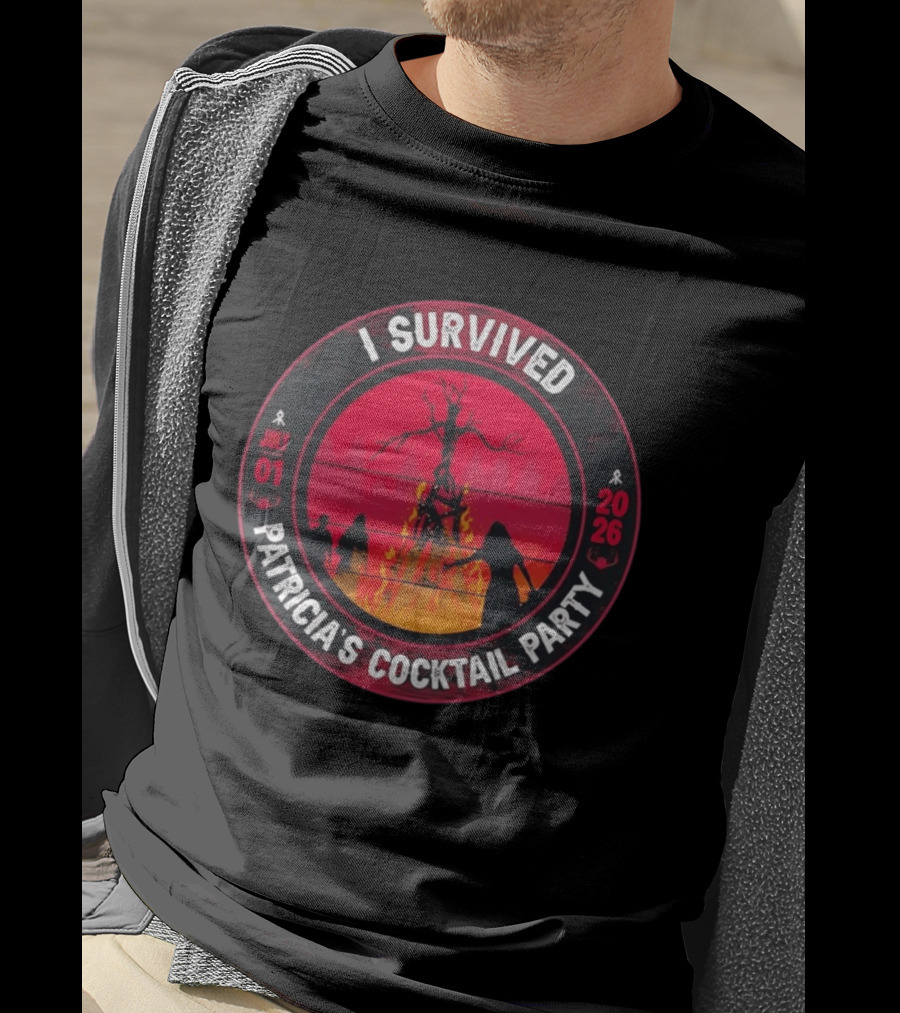 I Survived Patricia's Cocktail Party July 01 2026 Witchy Bonfire Dark Forest T-Shirt