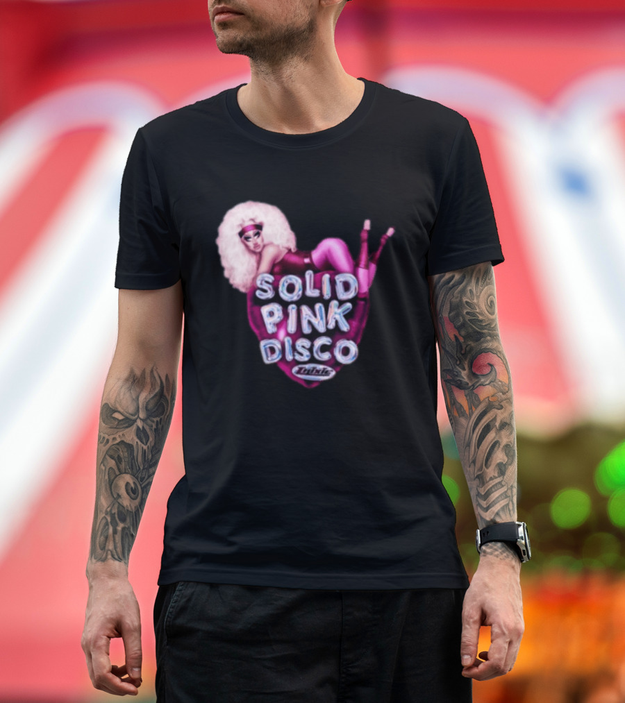 Trixie Mattel Solid Pink Disco Balloon Heart T-Shirt