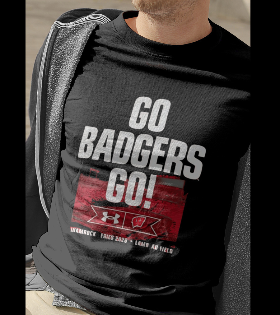 Wisconsin Badgers Go Badgers Go Shamrock Series 2026 Lambeau Field Under Armour T-Shirt