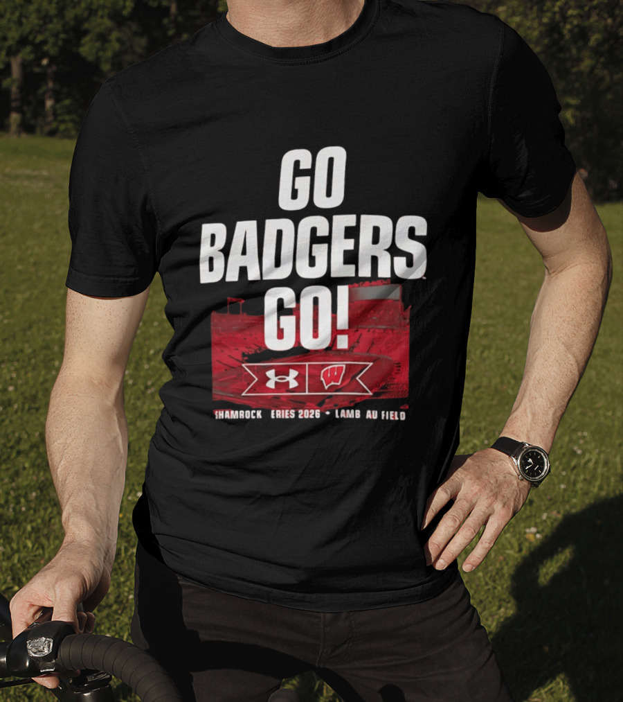 Wisconsin Badgers Go Badgers Go Shamrock Series 2026 Lambeau Field Under Armour T-Shirt