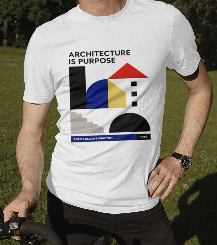 Architecture Is Purpose Form Follows Function 1919 Bauhaus Geometric Shapes T-Shirt