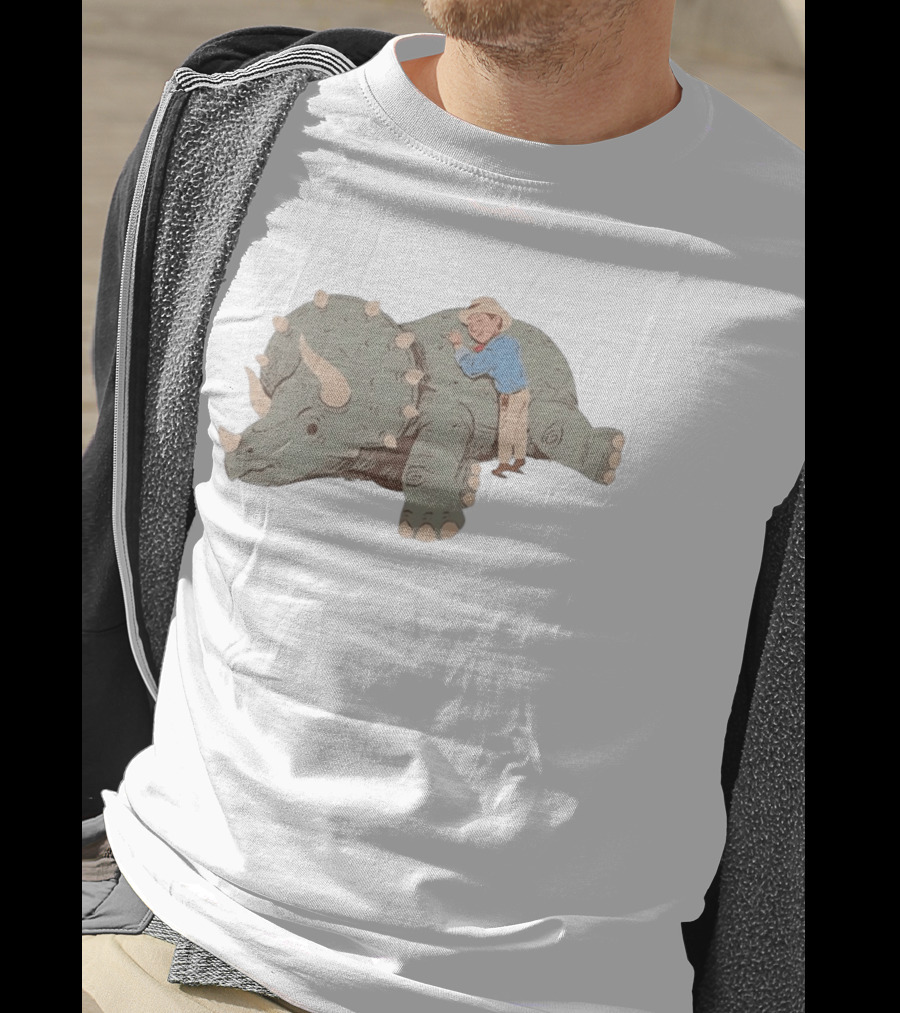 Be Kind Cowboy Embraces Friendly Triceratops Dinosaur T-Shirt