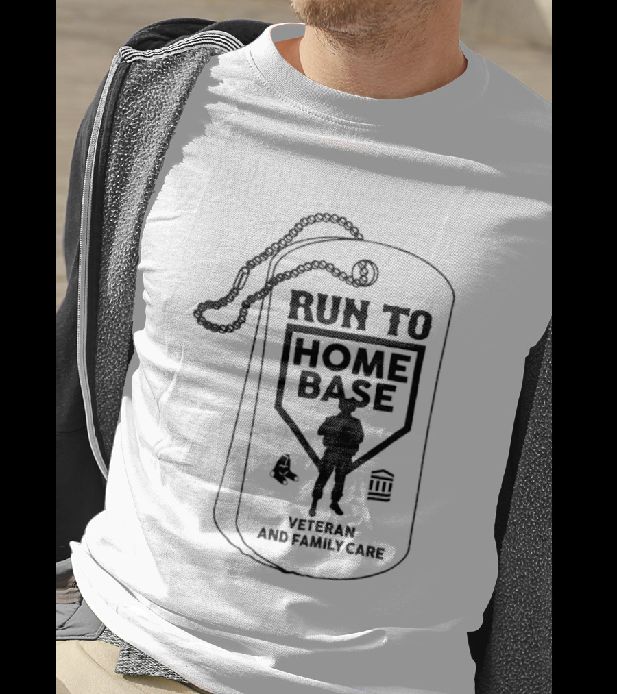 Run To Home Base Veteran And Family Care Dog Tag T-Shirt