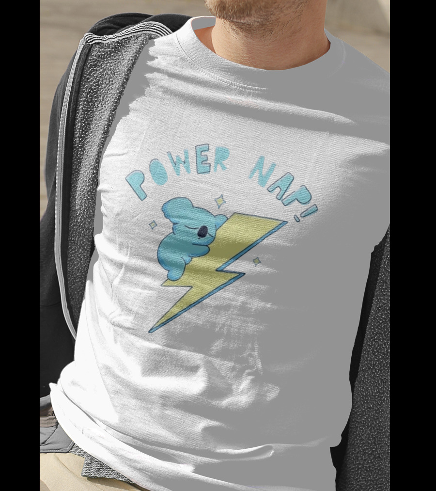 Koala Power Nap Sleeping On Lightning Bolt T-Shirt