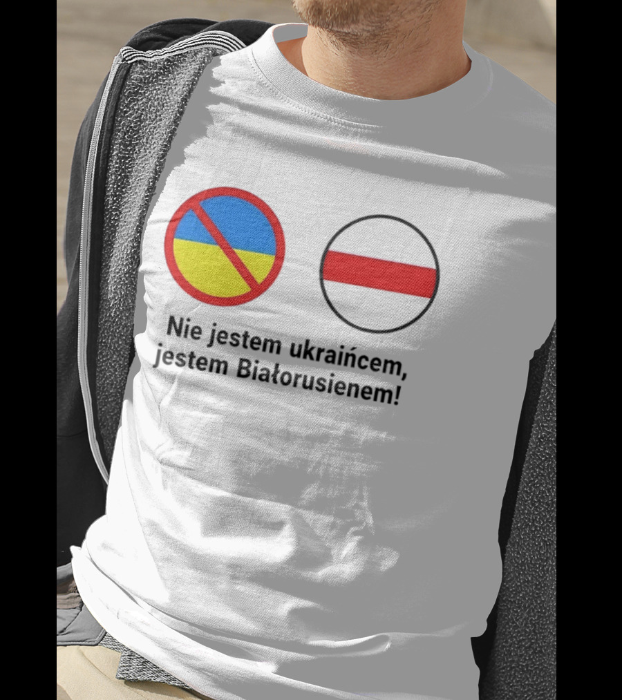 Nie Jestem Ukraińcem Jestem Białorusienem Symbol Z Flagi T-Shirt