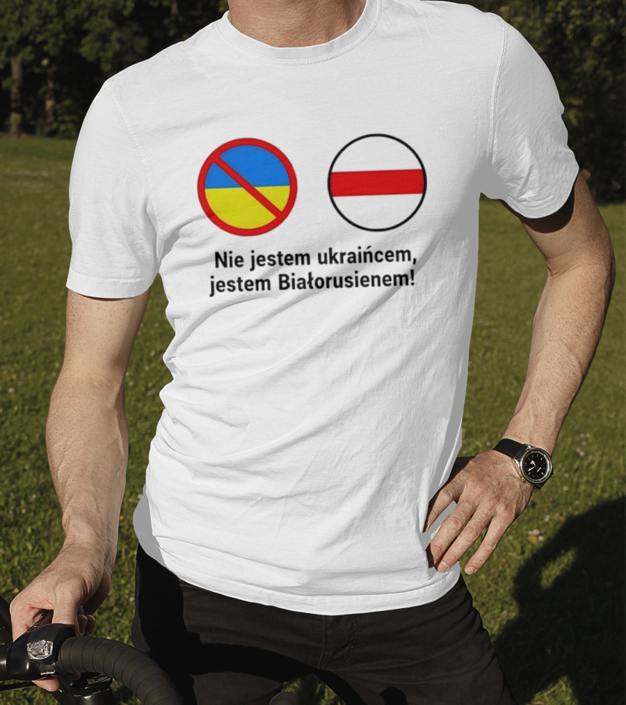 Nie Jestem Ukraińcem Jestem Białorusienem Symbol Z Flagi T-Shirt