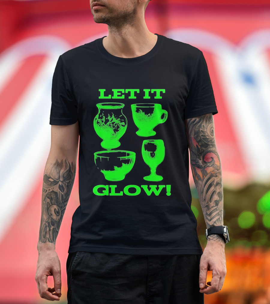 Let It Glow Uranium Glassware Vaseline Glass Vintage Collectors Neon Green T-Shirt