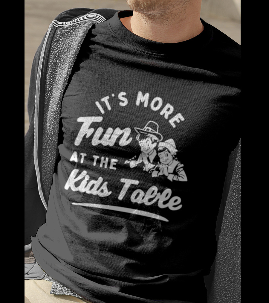 It's More Fun At The Kids Table Little Pilgrim Children Thanksgiving T-Shirt