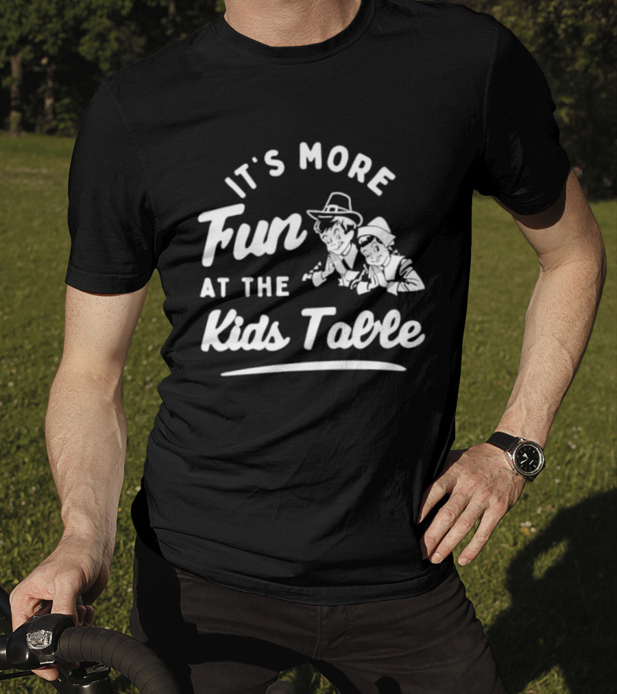 It's More Fun At The Kids Table Little Pilgrim Children Thanksgiving T-Shirt
