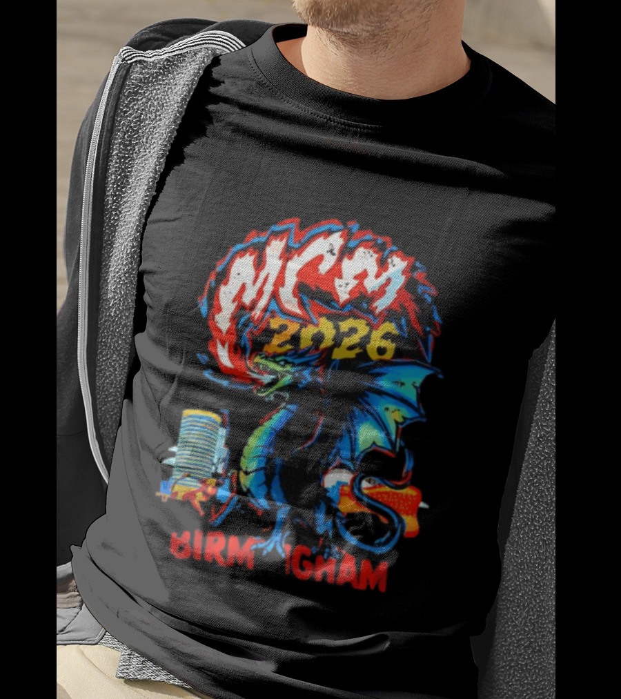 MCM 2026 Birmingham Dragon Fire Skyline Bull Event Souvenir T-Shirt