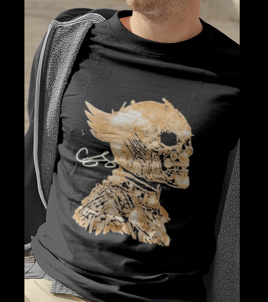 Chris Brown Gold Skull Breezy Wings And Feathers T-Shirt