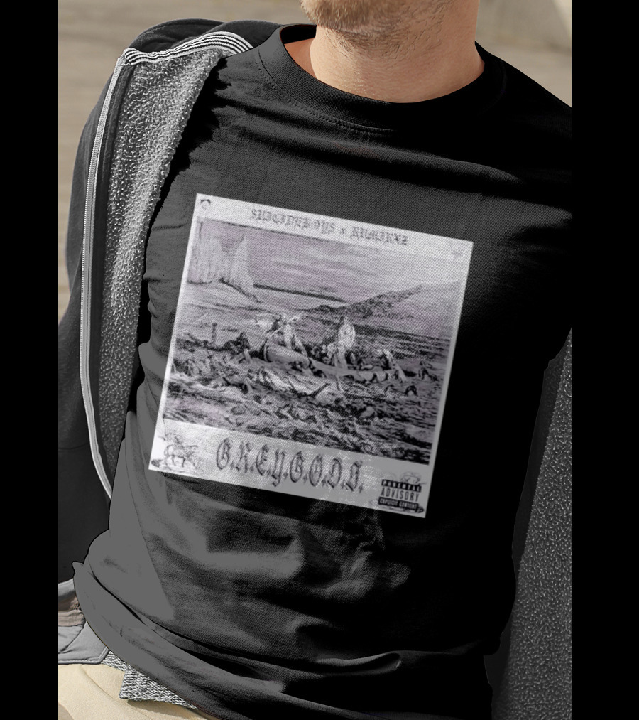 SUPREMEBOYZ X RAMIREZ G.R.E.Y G.O.D.S Album Cover Art PARENTAL ADVISORY Explicit Content T-Shirt