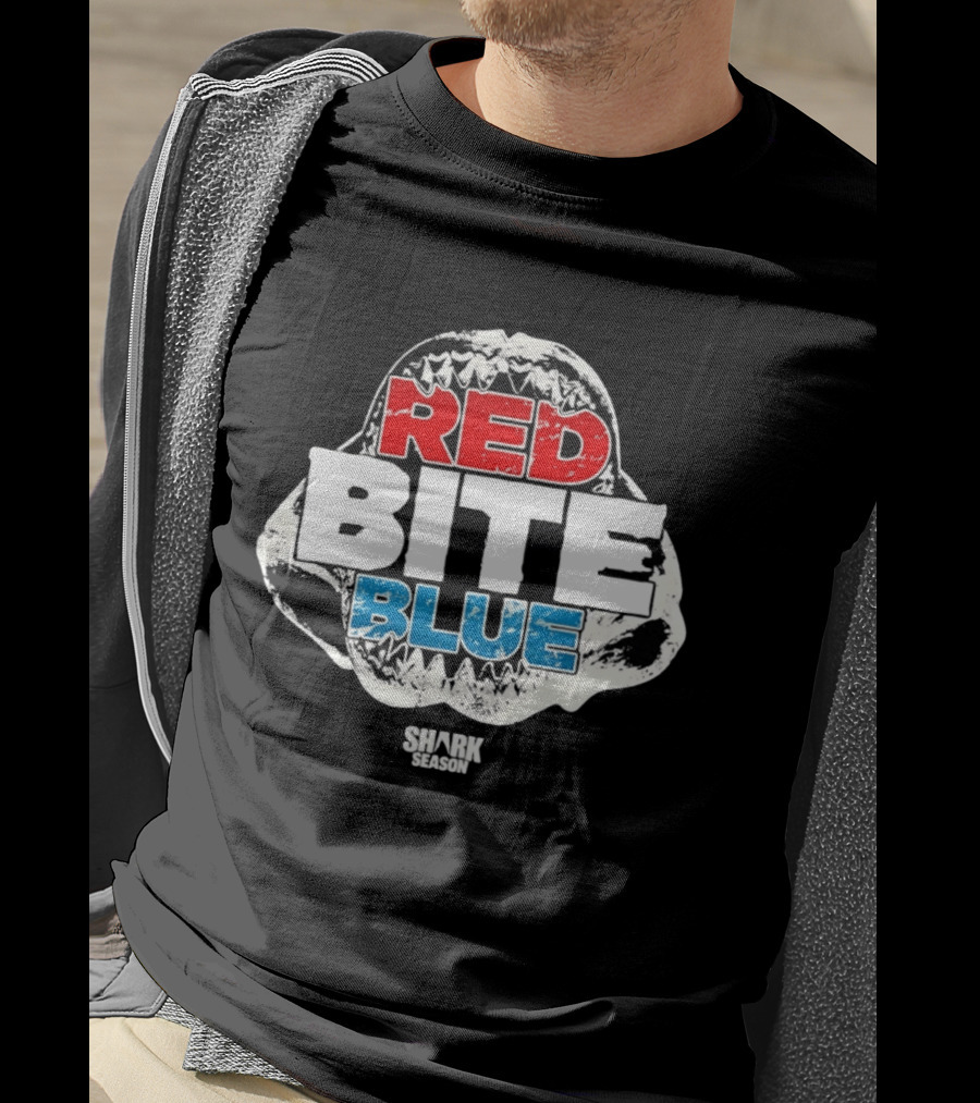 Red Bite Blue Shark Season Ocean Marine Life T-Shirt