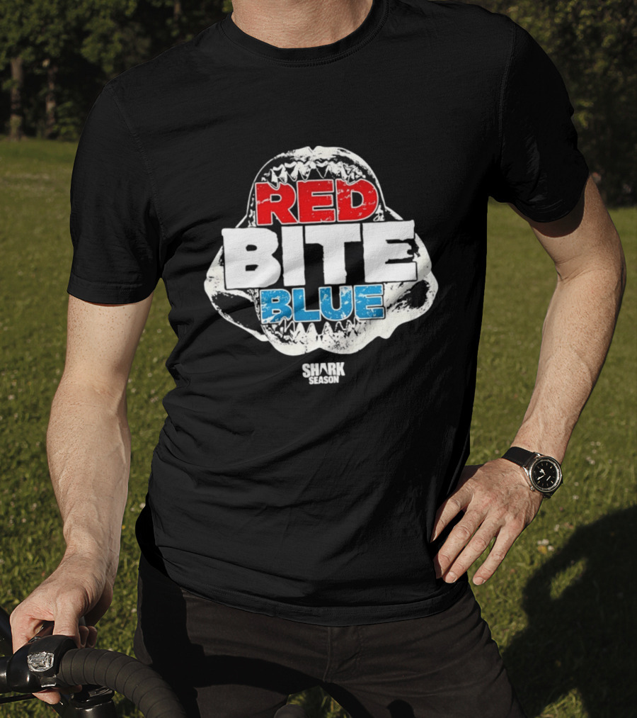 Red Bite Blue Shark Season Ocean Marine Life T-Shirt