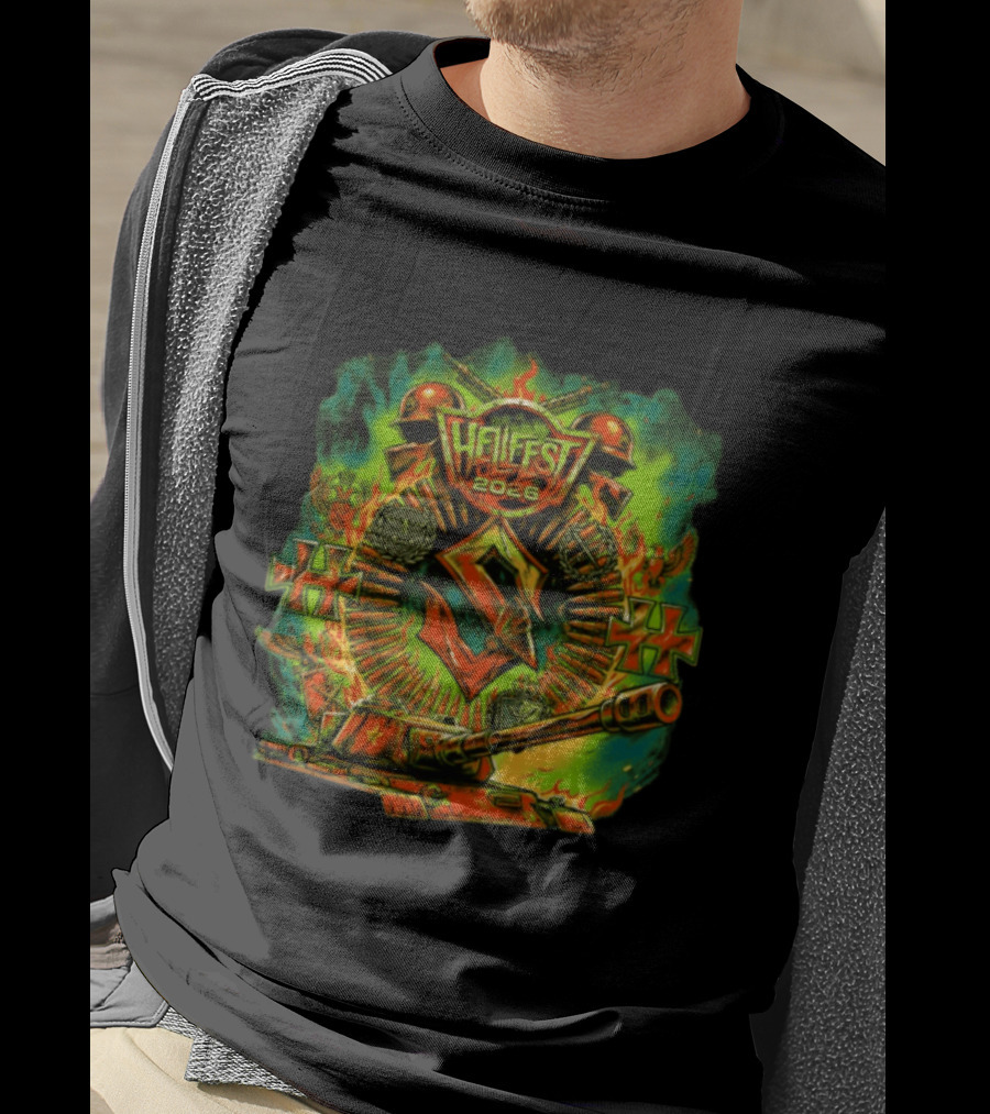 Sabaton Hellfest 2026 Event Flame Tank Skull Cross T-Shirt