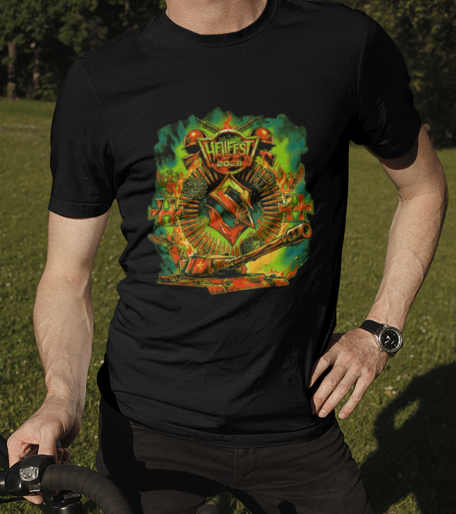 Sabaton Hellfest 2026 Event Flame Tank Skull Cross T-Shirt